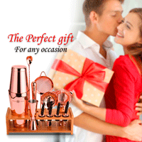 Copper Pro Cocktail Shaker Set by WinterCastle The 18-Piece Ultimate Bartender Kit for gift giving